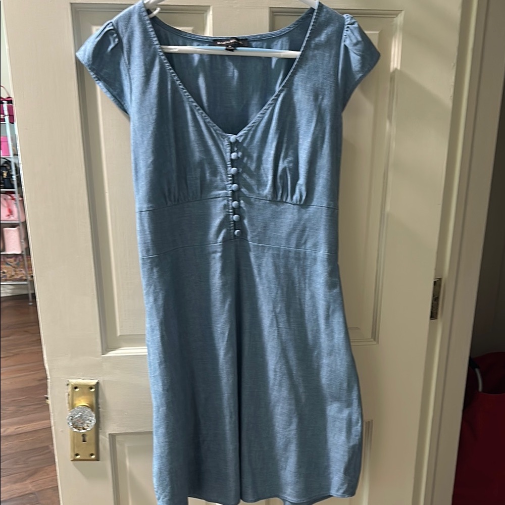 Blue Cap Sleeve Dress